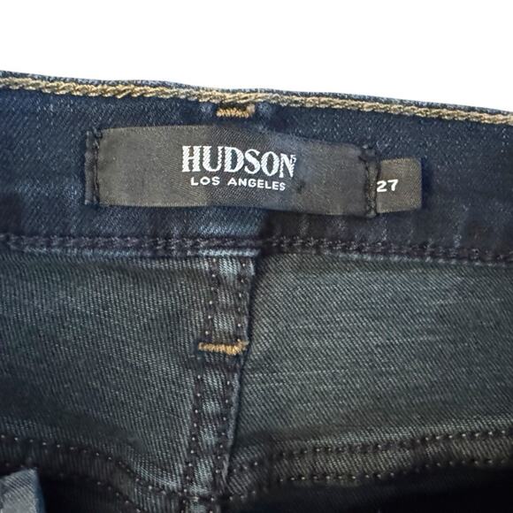 Hudson Barbara Super Skinny Jeans women size 27 Blue Dark Wash high rise Bodycon - Picture 3 of 11